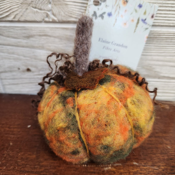 116 - 12 Felted Pumpkins - Elaine Grandon Fibre Arts - Painted Door on Main