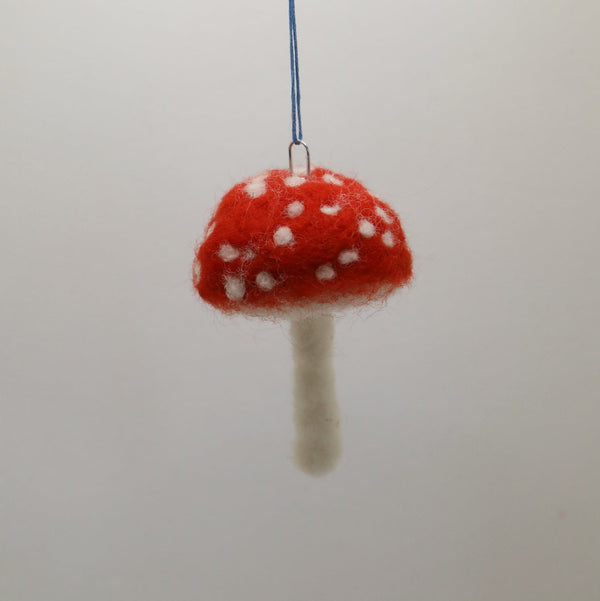 116 - 25 Mushroom Ornaments - Elaine Grandon Fibre Arts - Painted Door on Main