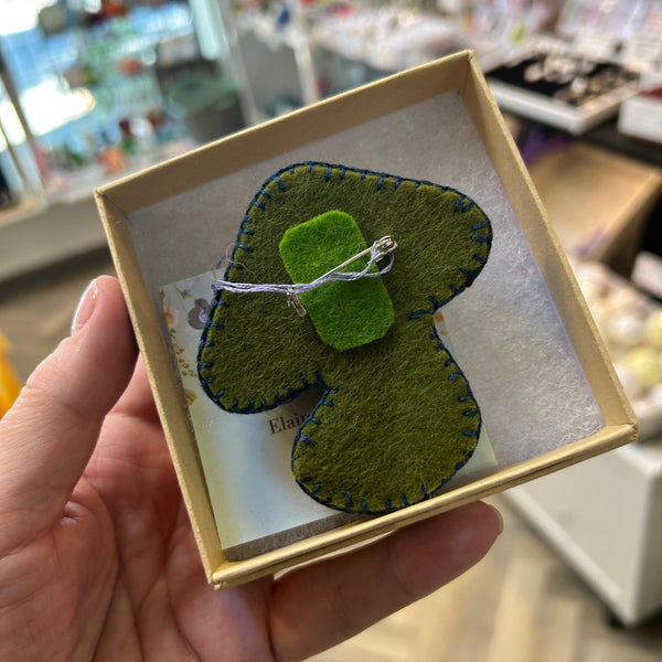 116 - 27 Mushroom Brooches - Elaine Grandon Fibre Arts - Painted Door on Main