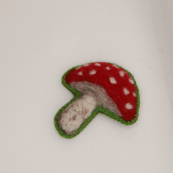 116 - 27 Mushroom Brooches - Elaine Grandon Fibre Arts - Painted Door on Main