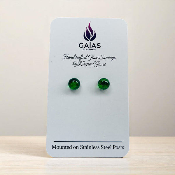 127 - 04 Glass Stud Earrings - Gaia's Glasswear - Painted Door on Main
