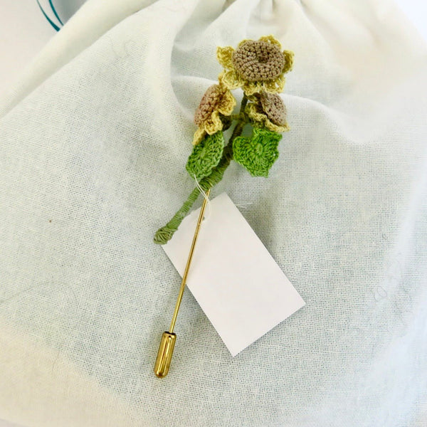 139 - 02 Micro Crochet Lapel Pins - HG Craft - Painted Door on Main