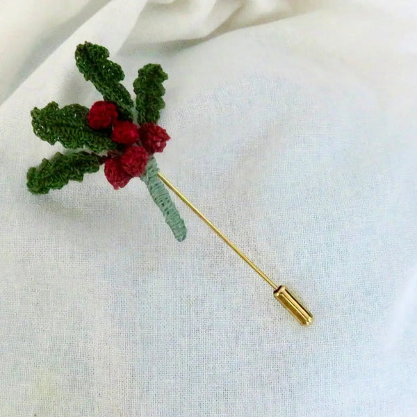 139 - 02 Micro Crochet Lapel Pins - HG Craft - Painted Door on Main