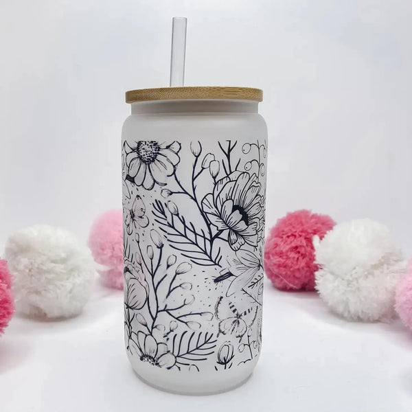 867 - 01 Glass Can Tumblers - Brides & Babes - Painted Door on Main