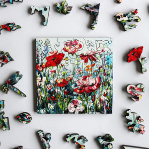 890 - 06 'Blooming Hope' Wood Puzzle - StumpCraft - Painted Door on Main