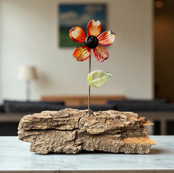 Flowers on Driftwood - Gaia's Glasswear - Painted Door on Main