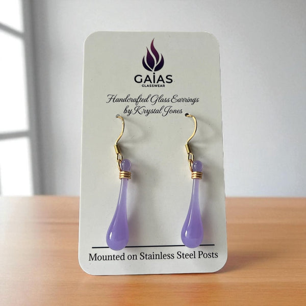 Glass Teardrop Earrings - Gaia's Glasswear - Painted Door on Main
