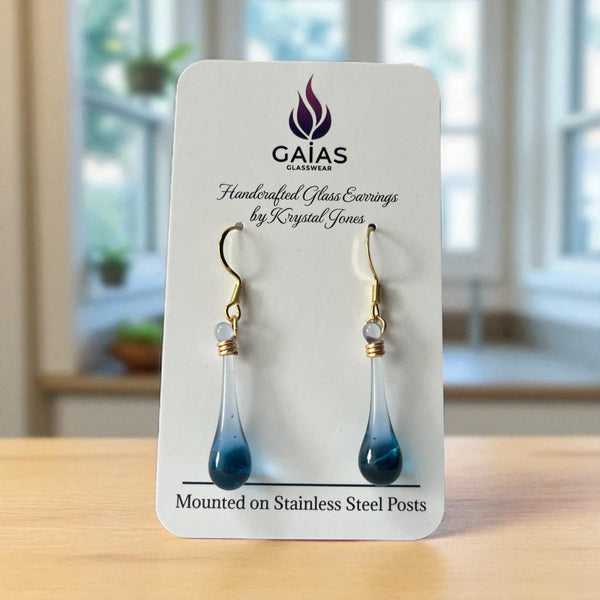 Glass Teardrop Earrings - Gaia's Glasswear - Painted Door on Main