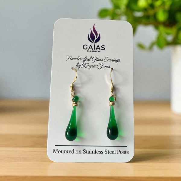 Glass Teardrop Earrings - Gaia's Glasswear - Painted Door on Main