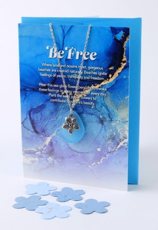 817-09 Be Free Sea Glass Earth Cards - Monague Native Crafts