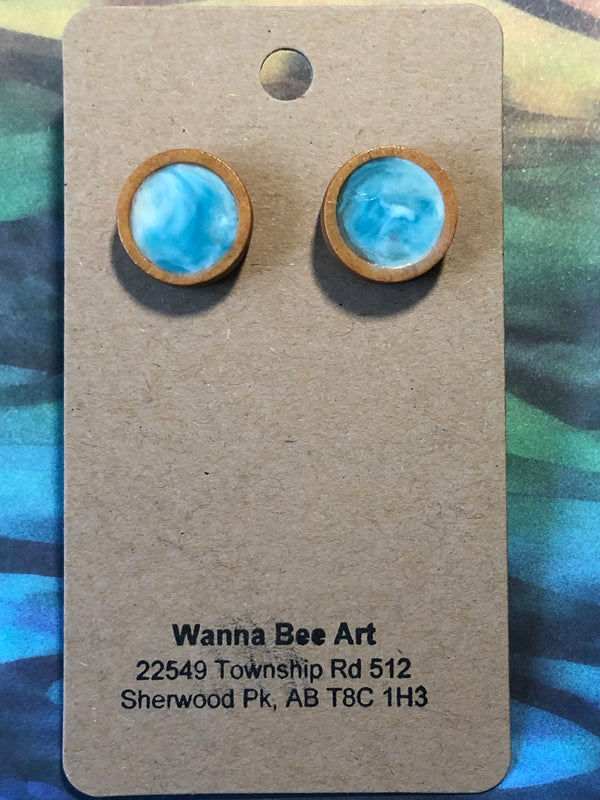 039-63 Encaustic Earrings - Wanna Bee Art