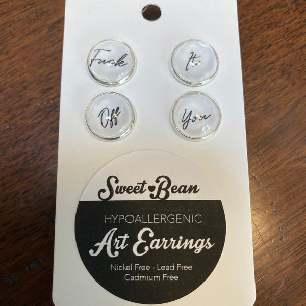 032-11 Sassy Earrings - Sweet Bean Art freeshipping - Painted Door on Main Gift & Gallery