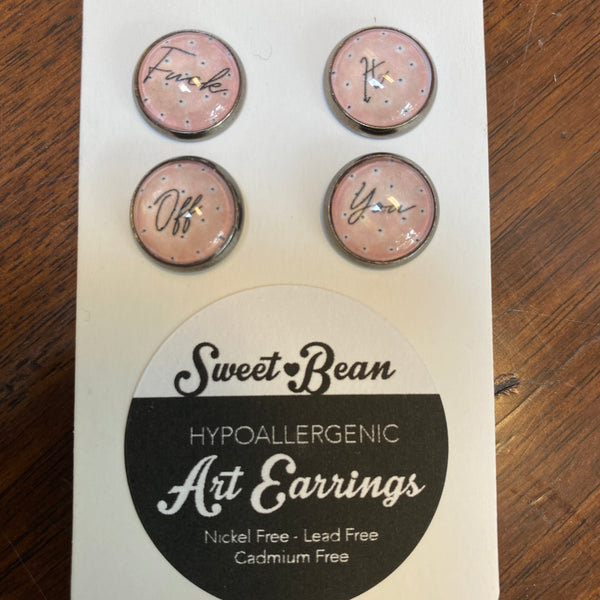 032-11 Sassy Earrings - Sweet Bean Art freeshipping - Painted Door on Main Gift & Gallery