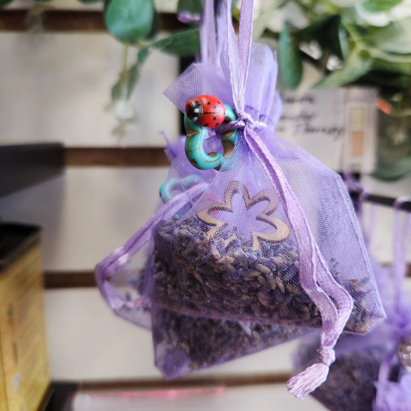 007 - 85 Lavender Sachets - Ladybug Blossoms - Painted Door on Main