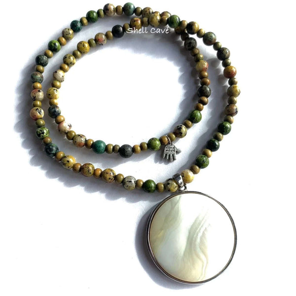 036 - 05 Beaded Necklaces - Shell Cavé Studio - Painted Door on Main