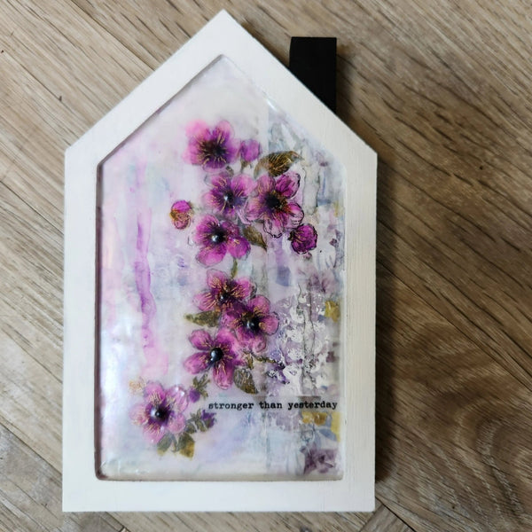 039 - 11 Beeswax Painting (House) - Wanna Bee Art - Painted Door on Main