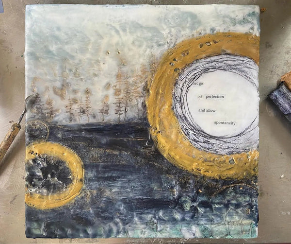 039 - 16 Beeswax Paintings (10x10") - Wanna Bee Art - Painted Door on Main