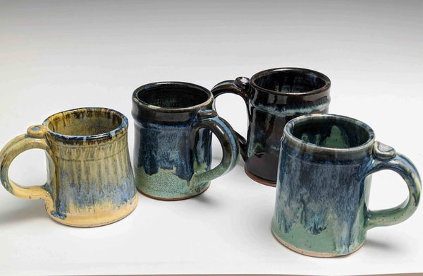 075 - 12 Cups & Mugs - Elizabeth's Clay Vision - Painted Door on Main