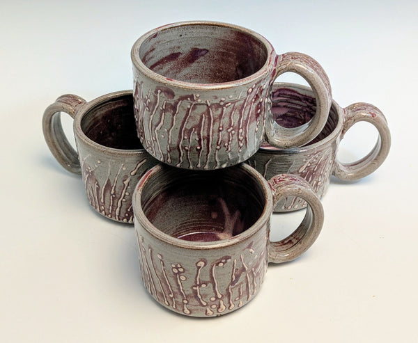 075 - 12 Cups & Mugs - Elizabeth's Clay Vision - Painted Door on Main
