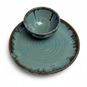 Platter with Dip Bowl - Elizabeth's Clay Vision - Painted Door on Main