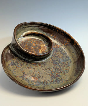 075 - 17 Curly Chip & Dip Platters - Elizabeth's Clay Vision - Painted Door on Main