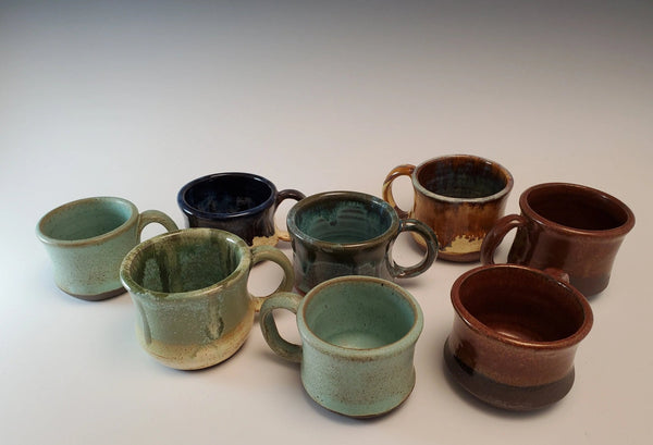 075 - 23 Espresso/Cappuccino Cups - Elizabeth's Clay Vision - Painted Door on Main