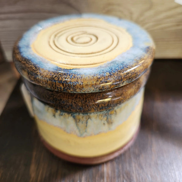 075 - 31 French Butter Dish - Elizabeth's Clay Vision - Painted Door on Main
