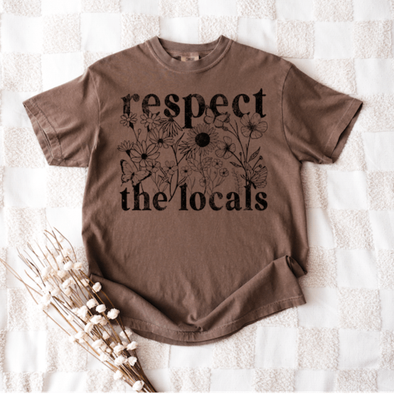 082 - 01 'Respect the Locals' T-Shirt - Thumbprint Designs - Painted Door on Main
