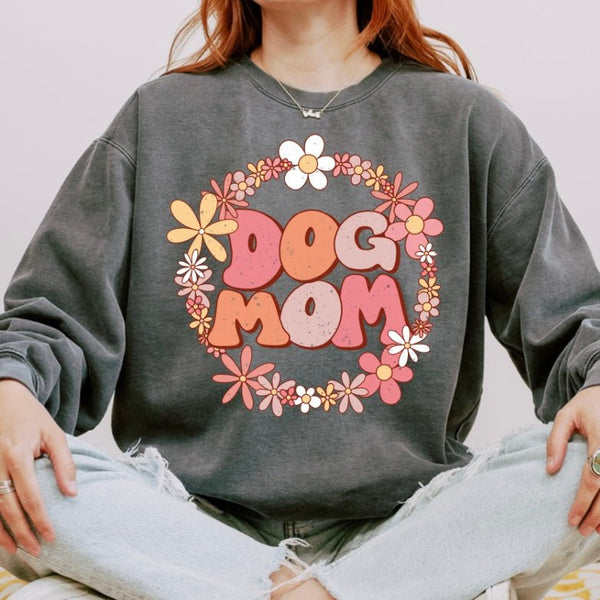 082 - 05 'Dog Mom' Crewneck - Thumbprint Designs - Painted Door on Main