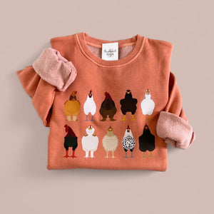 082 - 07 'Chickens' Crewneck - Thumbprint Designs - Painted Door on Main