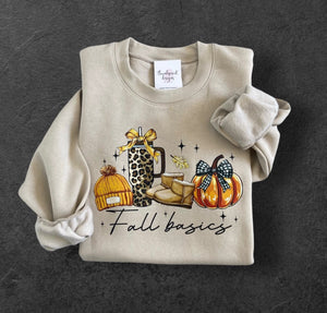 082 - 08 'Fall Basics' Crewneck - Thumbprint Designs - Painted Door on Main