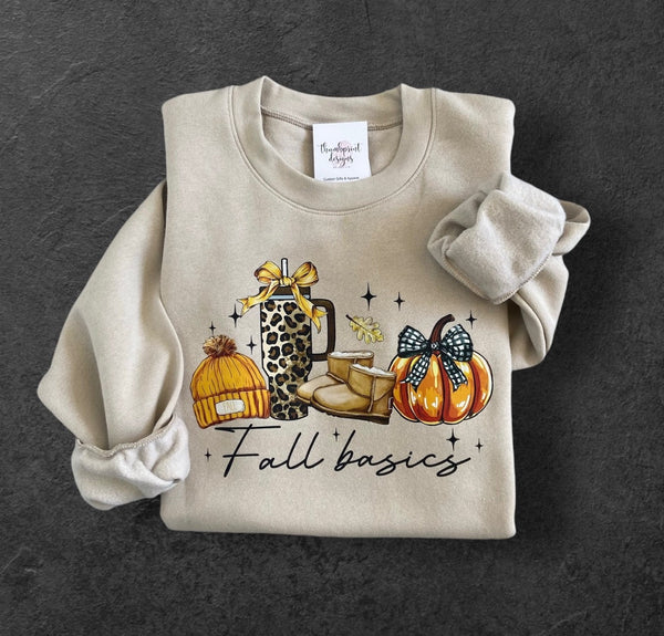082 - 08 'Fall Basics' Crewneck - Thumbprint Designs - Painted Door on Main