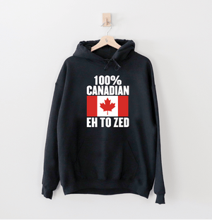 082 - 11 '100% Canadian Eh to Zed' Toodler Hoodie - Thumbprint Designs - Painted Door on Main