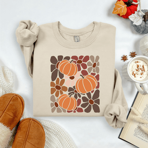 082 - 14 'Fall Florals' Crewneck - Thumbprint Designs - Painted Door on Main
