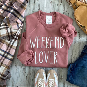 082 - 58 'Weekend Lover' Crewneck - Thumbprint Designs - Painted Door on Main