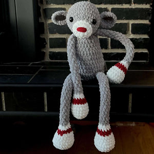 096 - 24 Emotional Support Sock Monkey - Willing Hands Crochet - Painted Door on Main