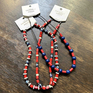 102 - 10 Greek Beaded Necklaces - Uniquely Greek by Barb - Painted Door on Main