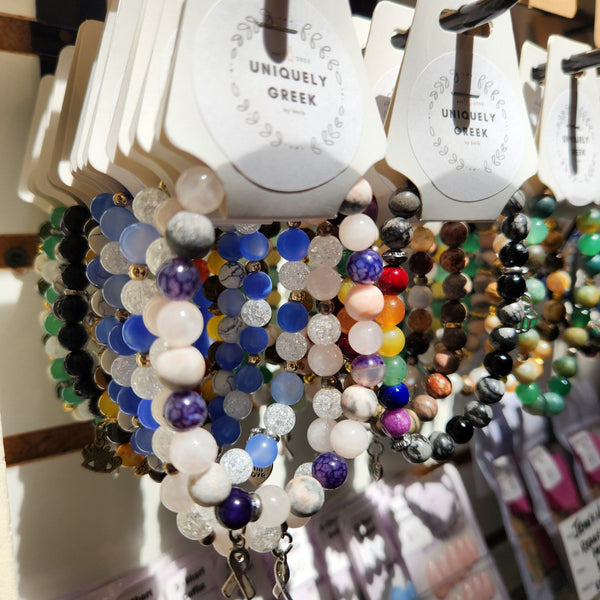 102 - 12 Beaded Bracelets - Uniquely Greek by Barb - Painted Door on Main
