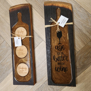 102 - 15 Wine Stave + Resin Wall Art - Uniquely Greek by Barb - Painted Door on Main