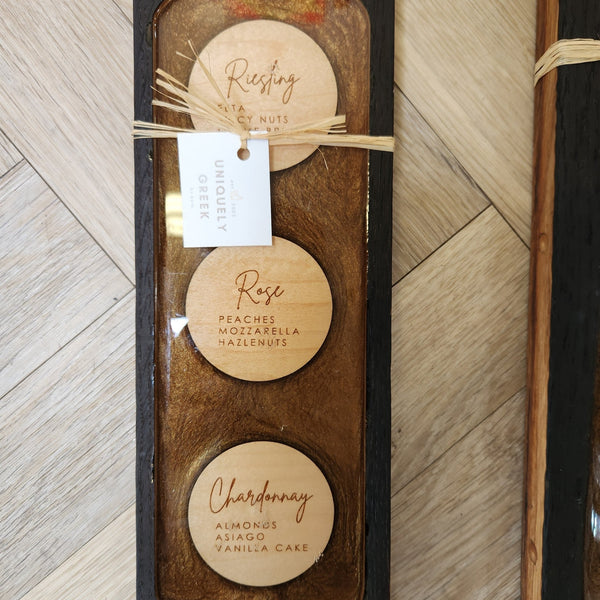 102 - 15 Wine Stave + Resin Wall Art - Uniquely Greek by Barb - Painted Door on Main