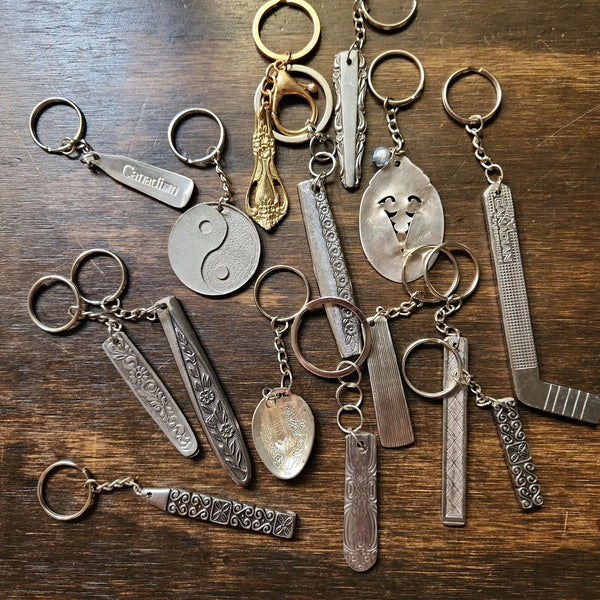 109 - 03 Upcycled Cutlery Keychains - The Spoon Girl - Painted Door on Main