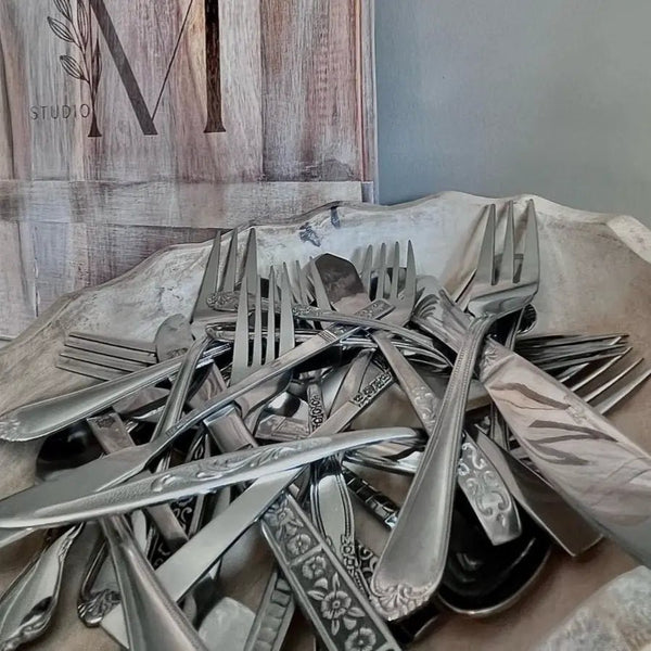 109 - 05 Upcycled Cutlery Rings - The Spoon Girl - Painted Door on Main