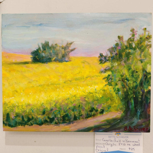 111 - 31 'Canola Field in Beaumont' Original Art - Betty Schriver Art - Painted Door on Main