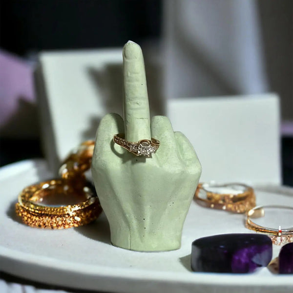 113 - 29 Middle Finger Ring Holder - Flickering Aromas - Painted Door on Main
