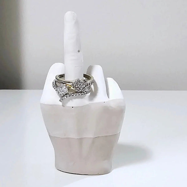 113 - 29 Middle Finger Ring Holder - Flickering Aromas - Painted Door on Main