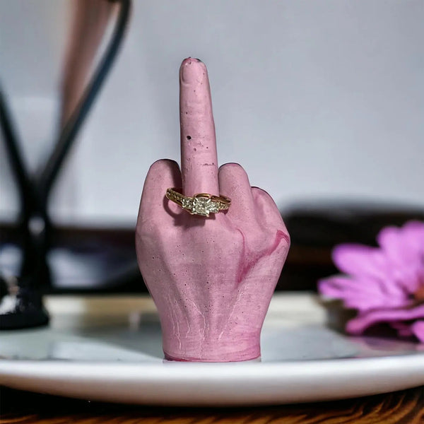 113 - 29 Middle Finger Ring Holder - Flickering Aromas - Painted Door on Main