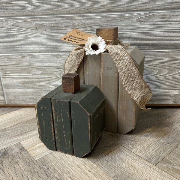 114 - 06 Boho Wooden Pumpkin Sets - Rafter Diamond W - Painted Door on Main