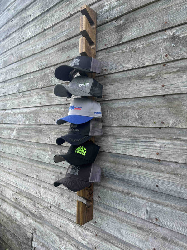 114 - 13 Wood Hat Rack - Rafter Diamond W - Painted Door on Main