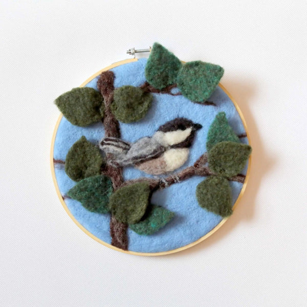 116 - 06 Hoop Framed Felted Art - Elaine Grandon Fibre Arts - Painted Door on Main