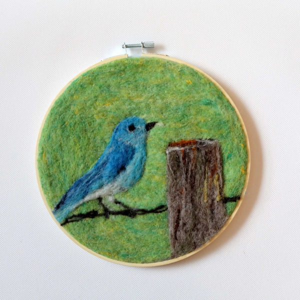 116 - 06 Hoop Framed Felted Art - Elaine Grandon Fibre Arts - Painted Door on Main